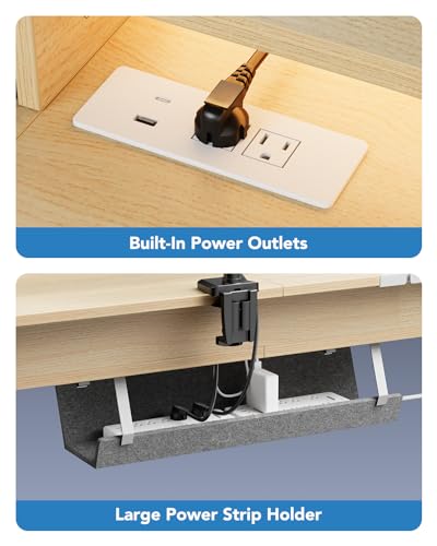 65″ L-Shaped Electric Height Adjustable Standing Desk with 3 Drawers N19463