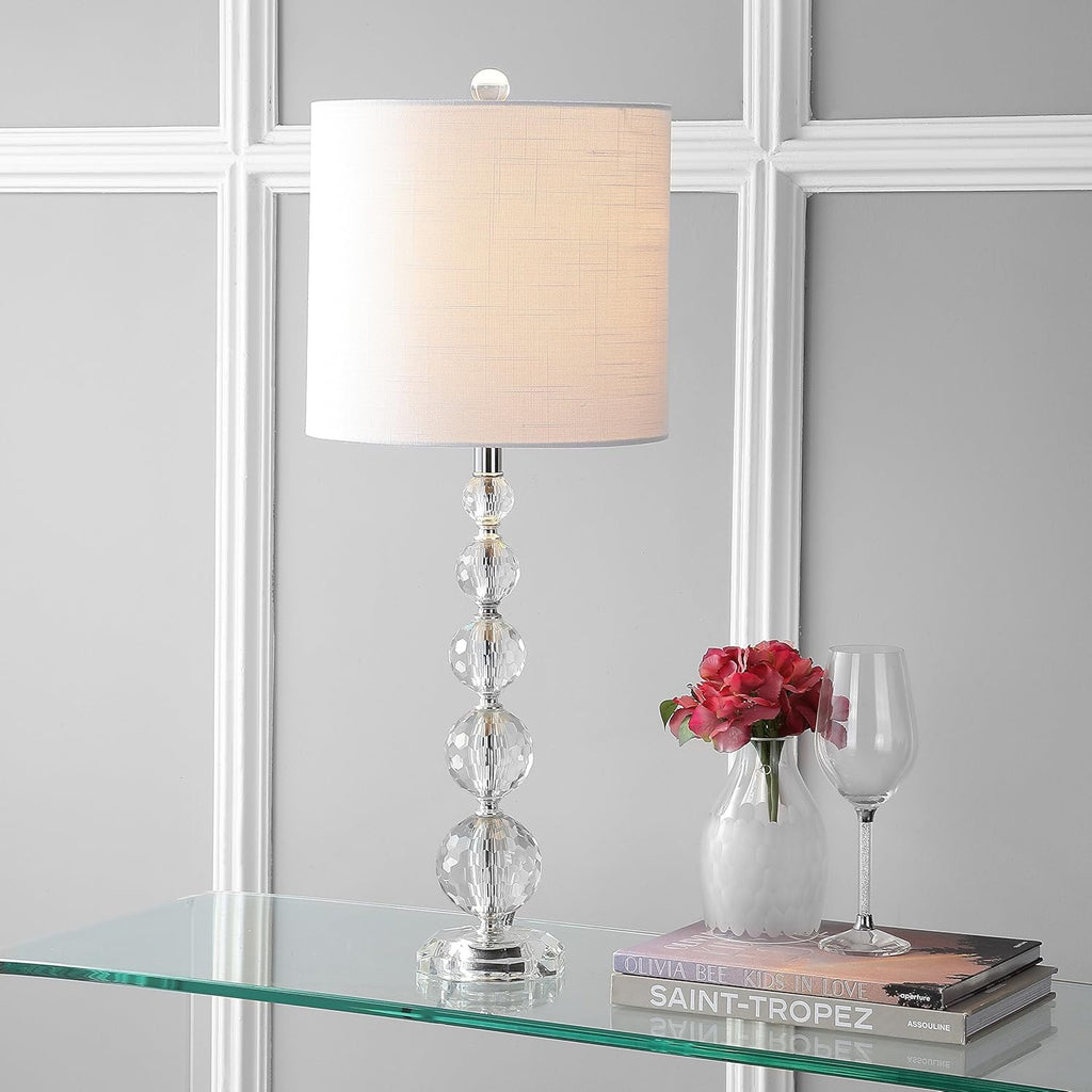 Crystal LED Table Lamp, Clear/Chrome, Set of 2 J112580