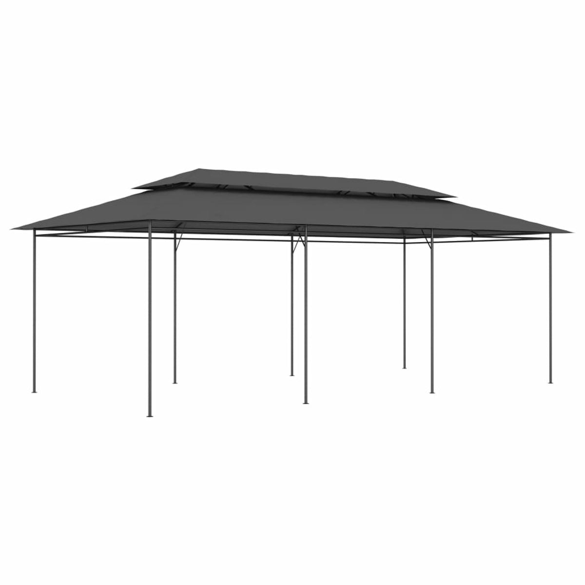 Party Tent Outdoor Gazebo Steel Frame Canopy Anthracite 236.2 x 117.3 x 106.3 Inches P558416