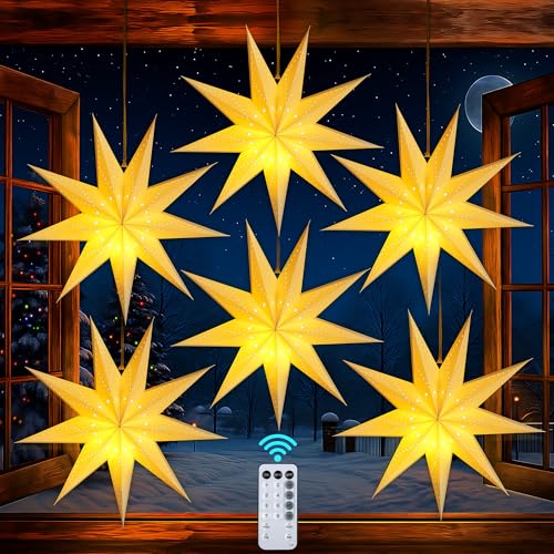 4 Pack 24 Inch Paper Star Lantern with 50 LEDs D4554