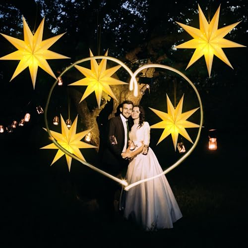 4 Pack 24 Inch Paper Star Lantern with 50 LEDs D4554