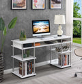 White 60-inch Student Desk with Shelves A13565