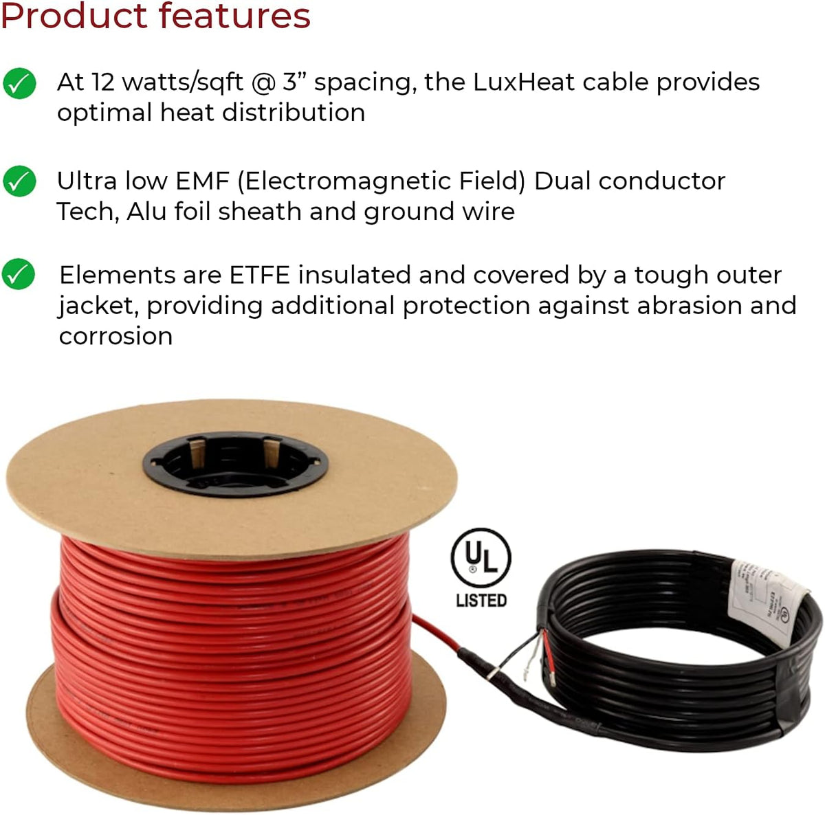 Electric Radiant Floor Heating Cable Set 20 Sqft with WiFi Programmable Thermostat P882937