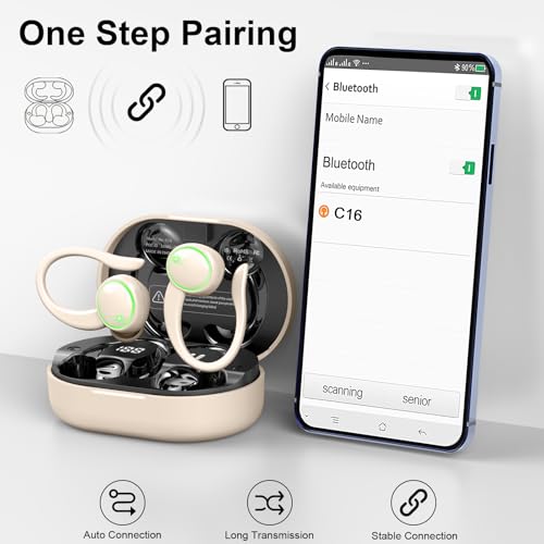 Wireless Bluetooth 5.4 Earbuds with ENC Noise Cancelling Mic, IP7 Waterproof P8233