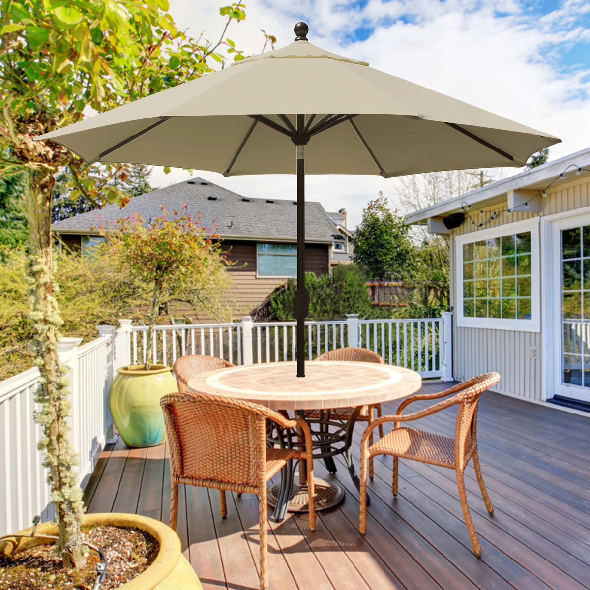 Beige Replacement Canopy for 9FT Patio Umbrella with 8 Ribs K94534