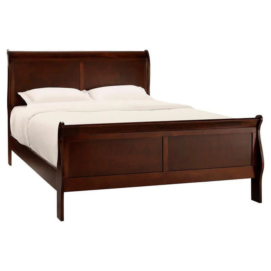 California King Sleigh Bed in Brown Cherry B673501