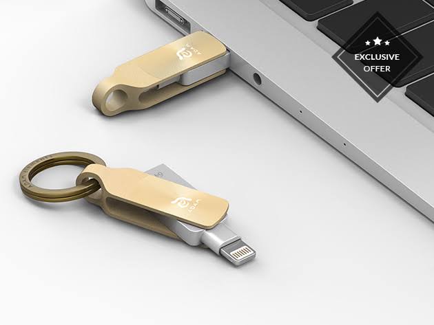 Dual Interface Flash Drive 32GB Gold H814