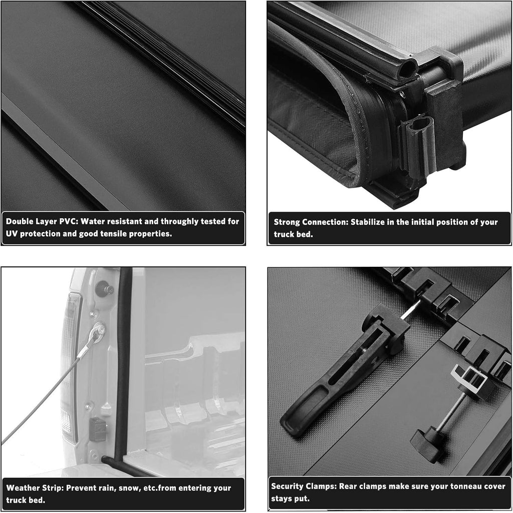 Soft Quad Fold Truck Bed Tonneau Cover for 5.6 Ft Bed J1037