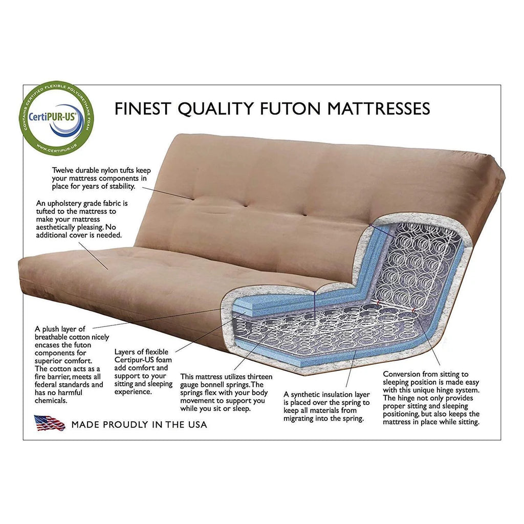 Antique White Gray Full Futon Frame with Storage Drawers T843029