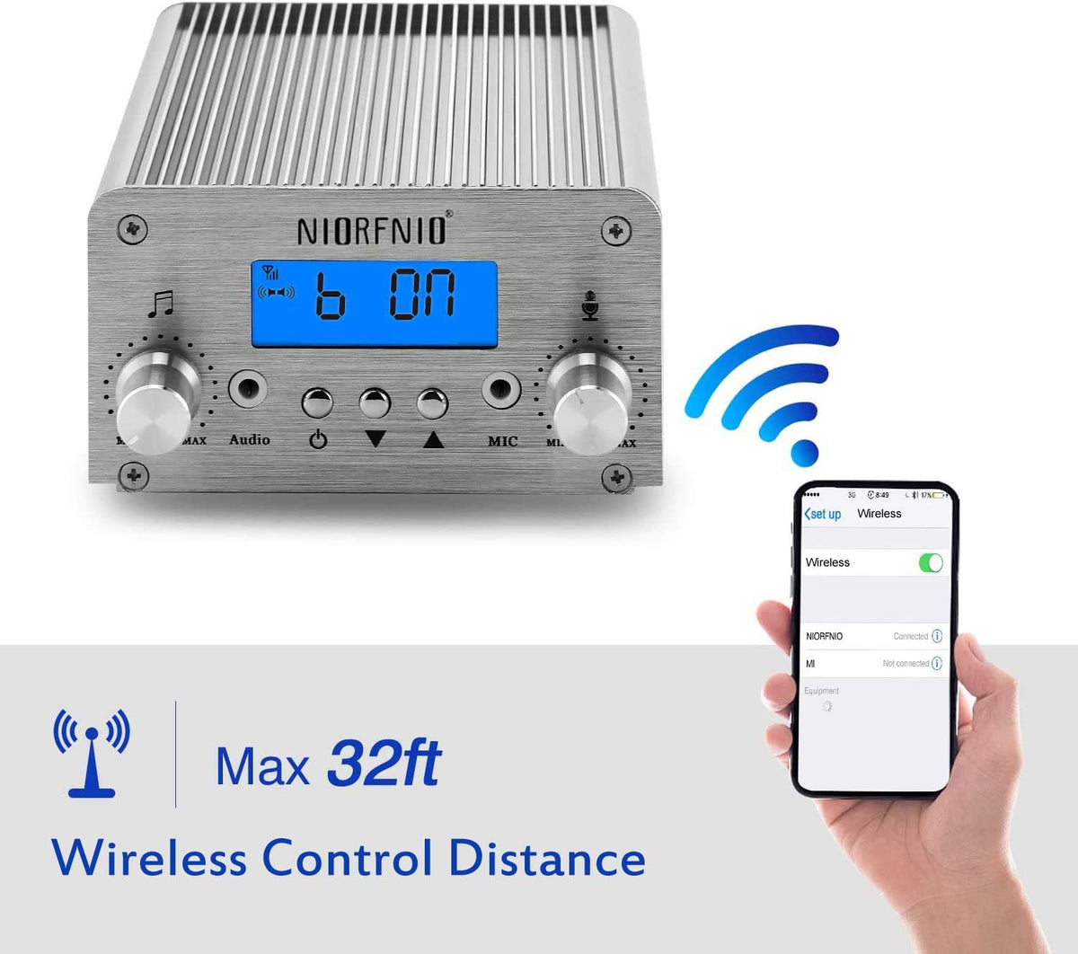 88.0-108.00MHz PLL FM Transmitter Radio Stereo Station Wireless Broadcast with TNC Antenna J7746