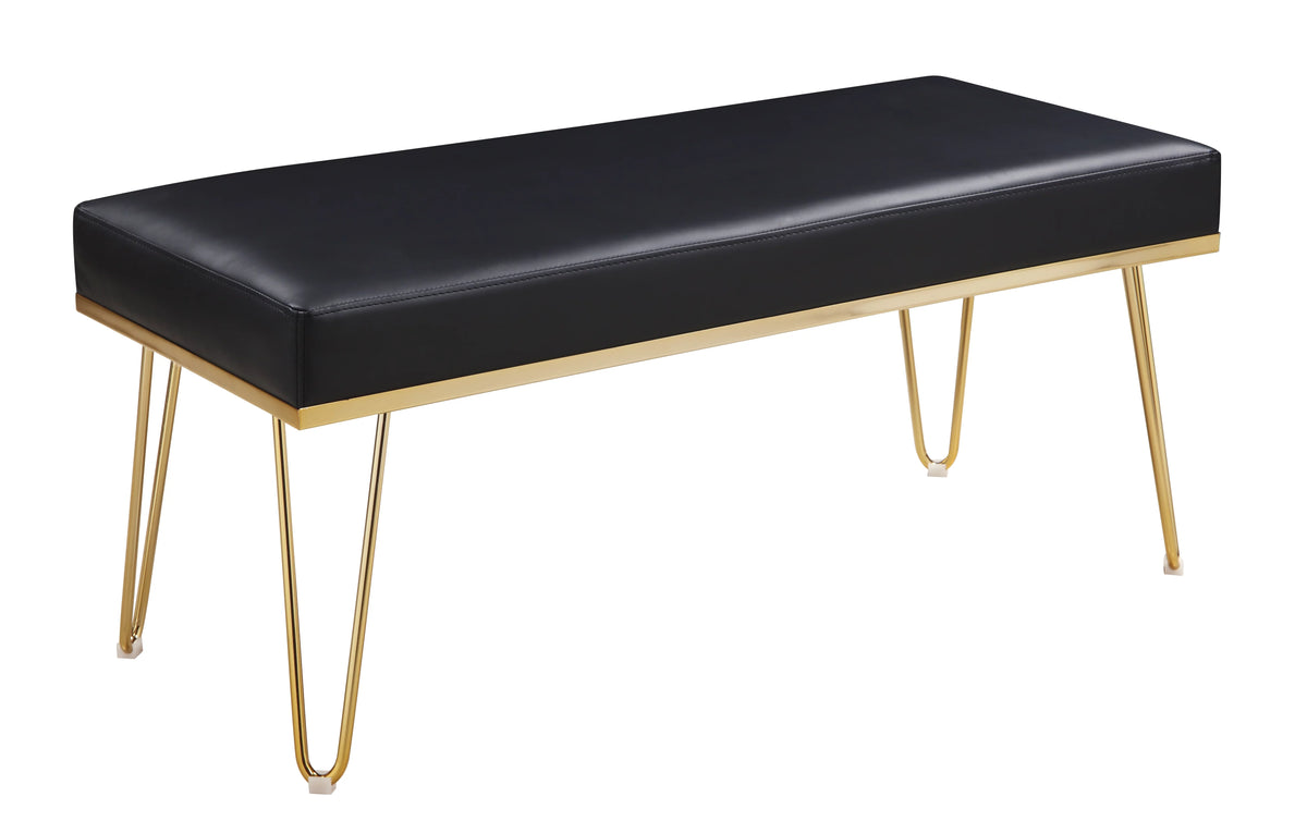 Black PU Leather Upholstered Bench L413