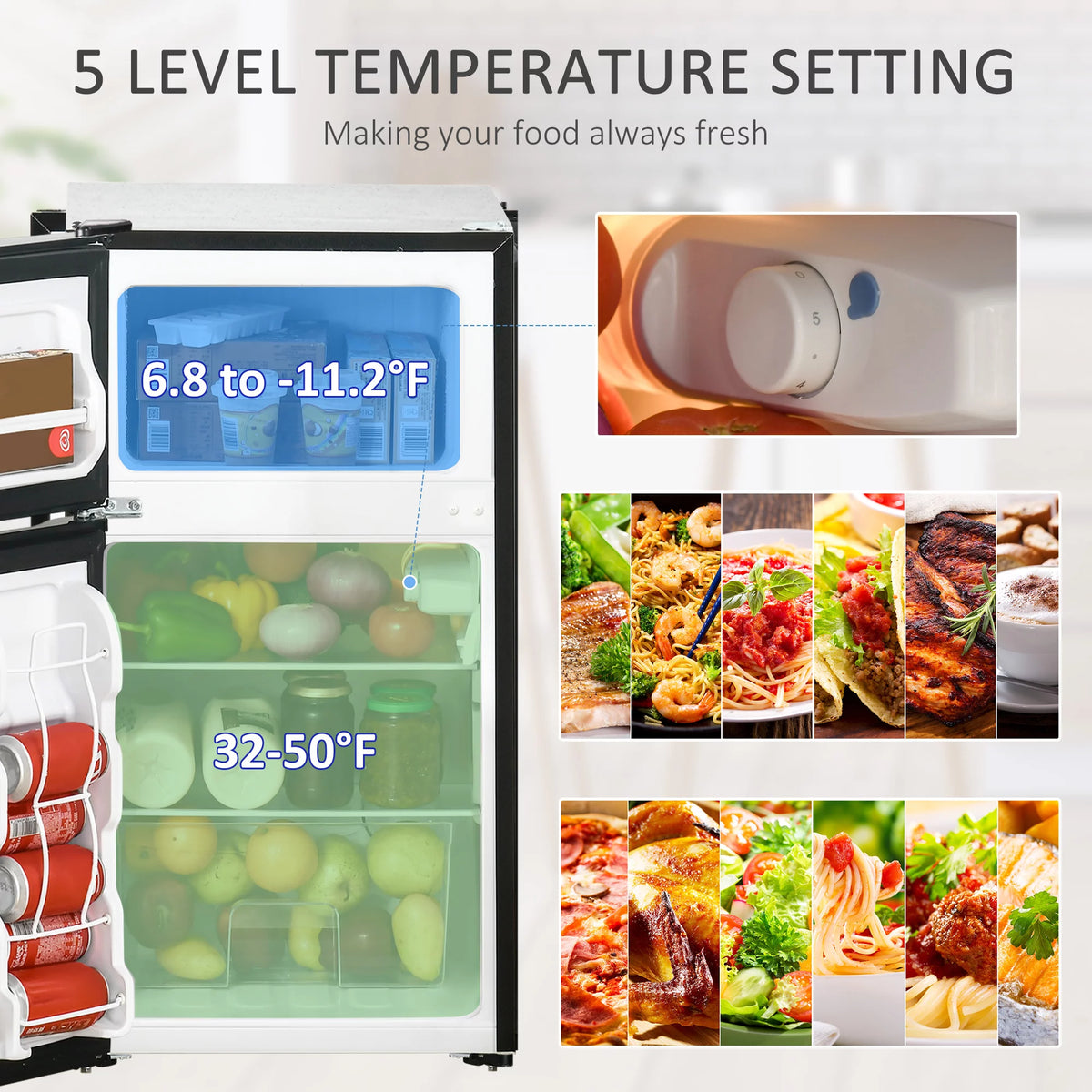 3.2 Cu.Ft Mini Fridge with Freezer L860