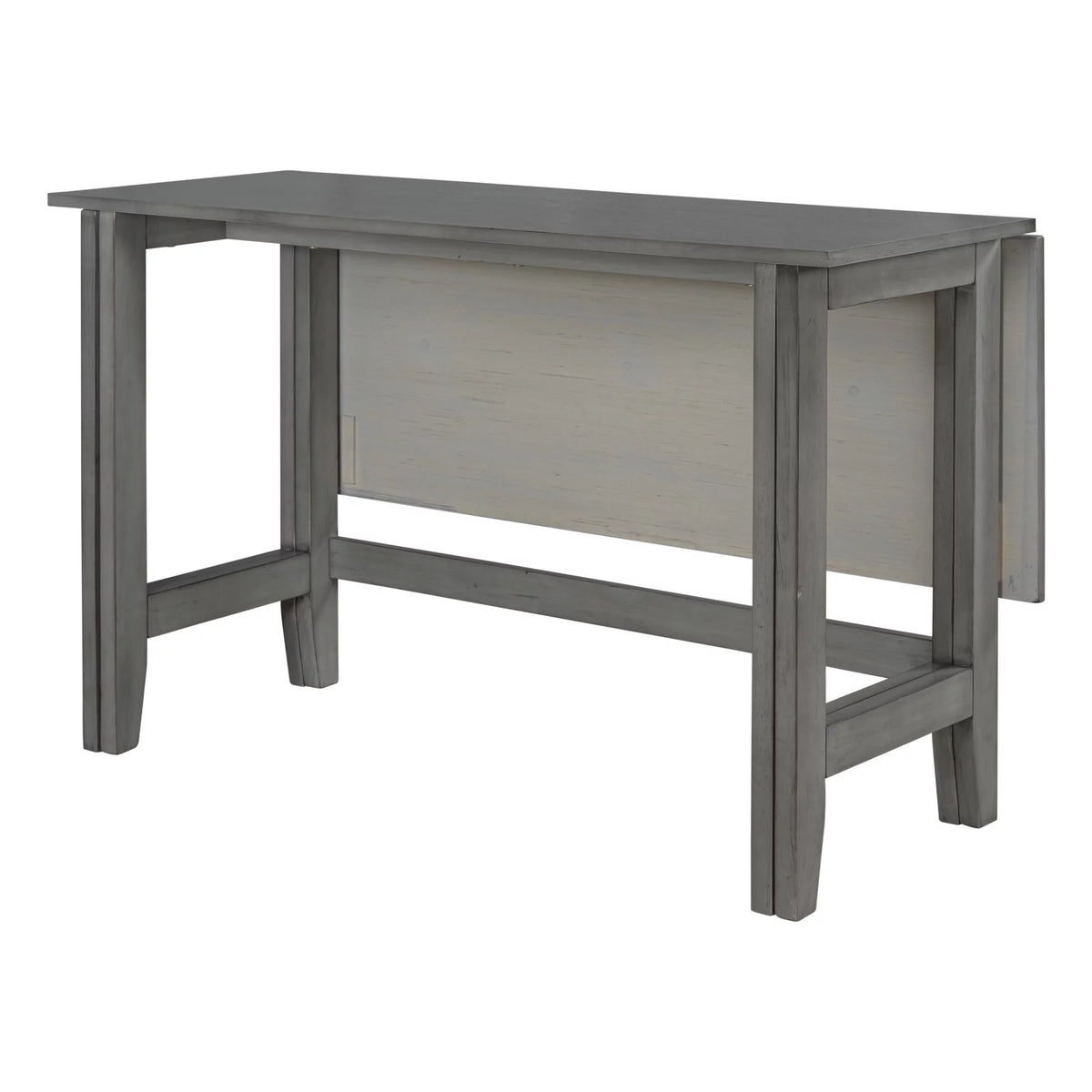 Gray Extendable Wood Dining Table with Drop Leaf B726