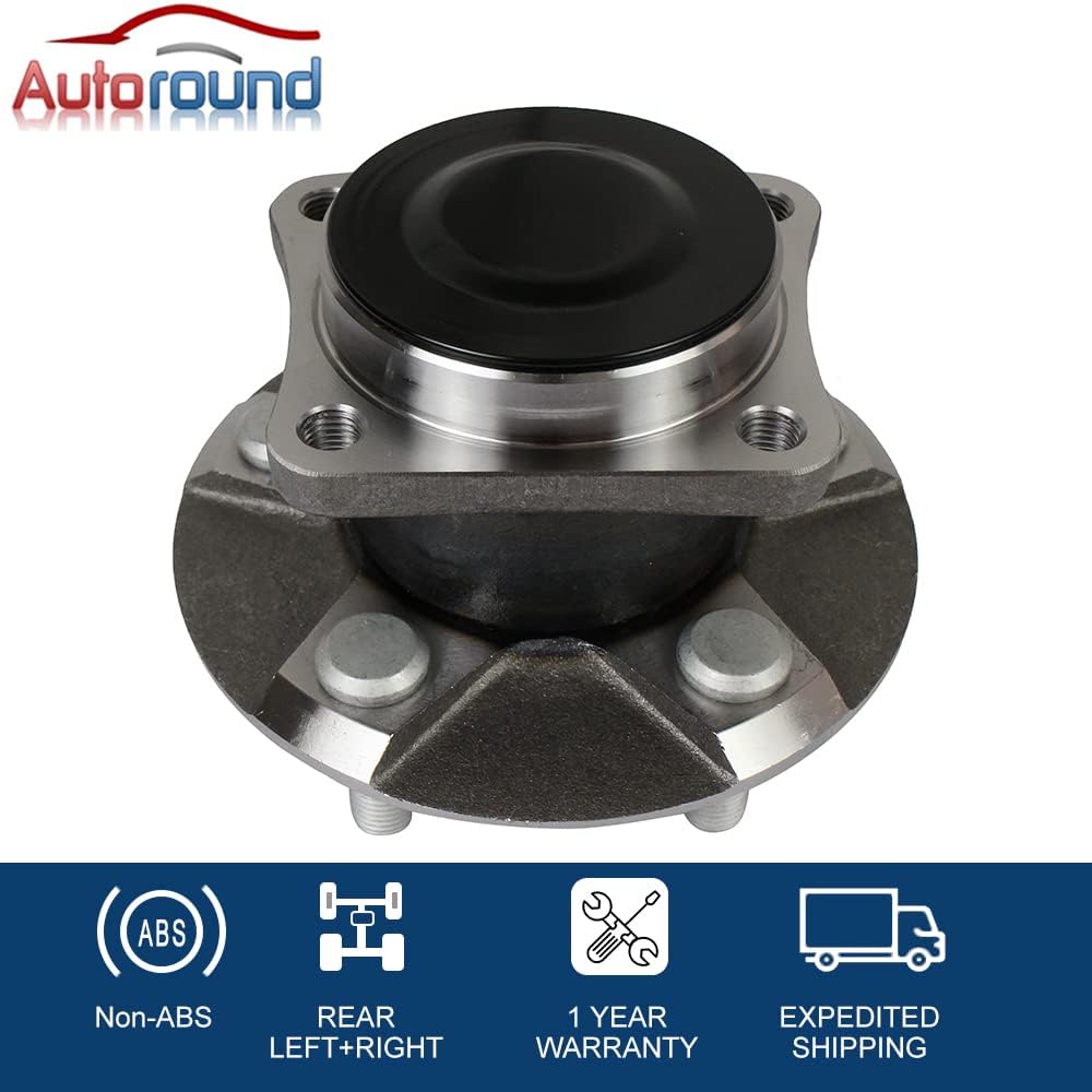 [2 Pack] Rear Wheel Bearing and Hub Assembly for 2003-2008 Toyota Corolla/ Matrix/ Pontiac Vibe, 2000-2005 Toyota Celica, 5 Lug Non-ABS FWD I751