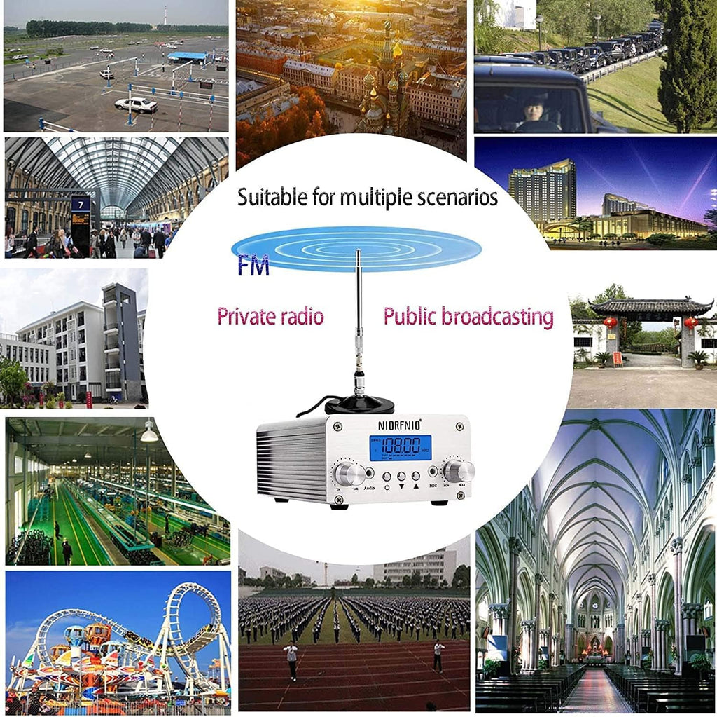 88.0-108.00MHz PLL FM Transmitter Radio Stereo Station Wireless Broadcast with TNC Antenna J7746
