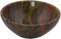 Handmade Carved Unakite Stone Bowl J88177
