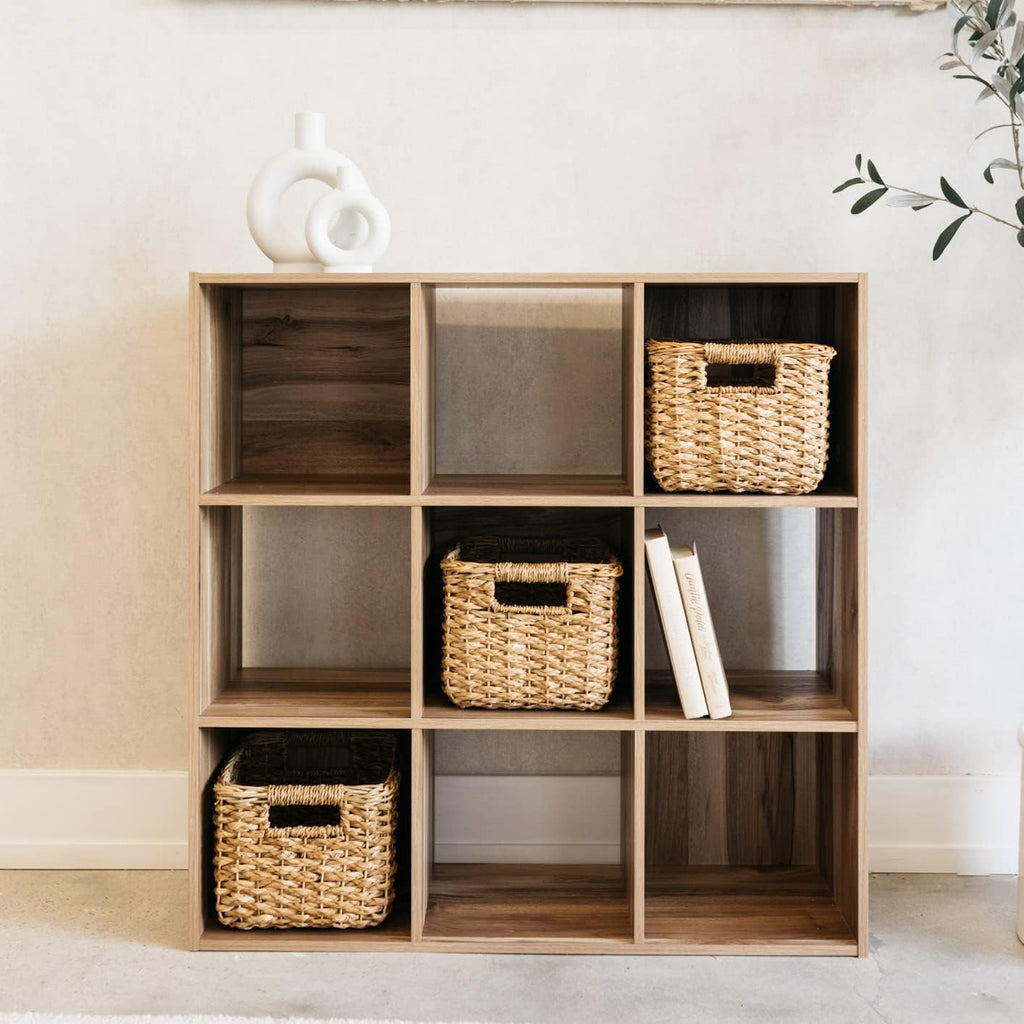 Natural Brown 3 Cube Storage Organizer Bookcase L540916