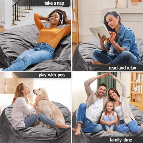 Velvet Memory Foam Bean Bag Chair Q346159