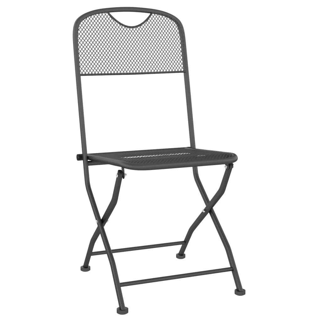 Folding Patio Chairs 4 pcs Metal Mesh Anthracite I315187
