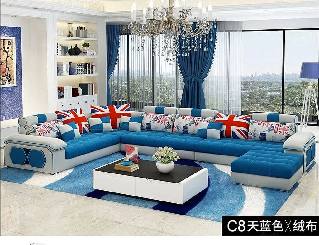 Fabric U Shape Sectional Sofa D7962