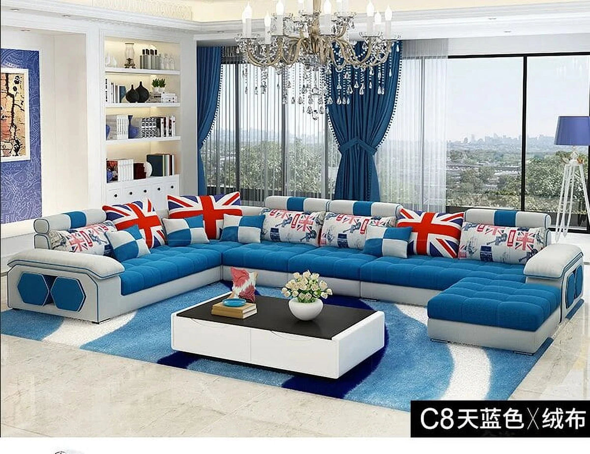 Fabric U Shape Sectional Sofa D7962