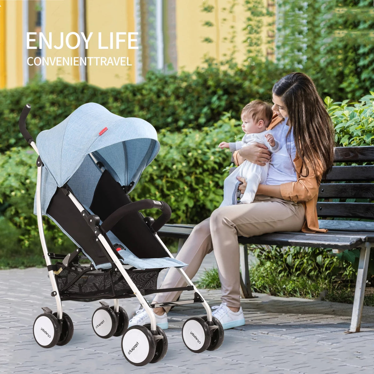 Blue Compact Lightweight Folding Umbrella Stroller E8341