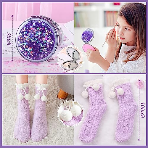 Unicorn Toy with Wired Headphones Diary Water Bottle Plush Bag Purse Socks Mirror W49286