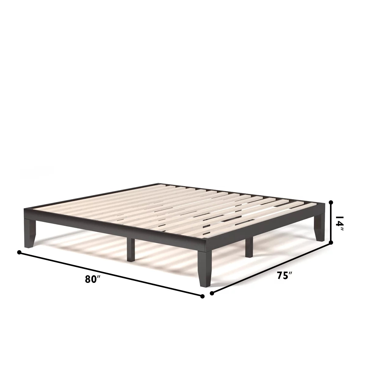 King Size 14'' Wooden Bed Frame H876