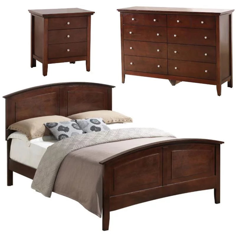 3-Piece Full Bed 8-Drawer Dresser and 3-Drawer Nightstand Set Y996790