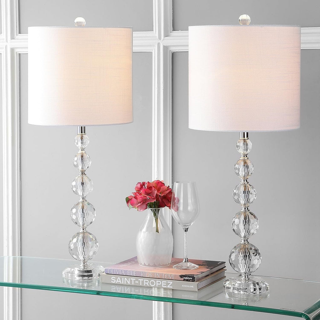 Crystal LED Table Lamp, Clear/Chrome, Set of 2 J112580