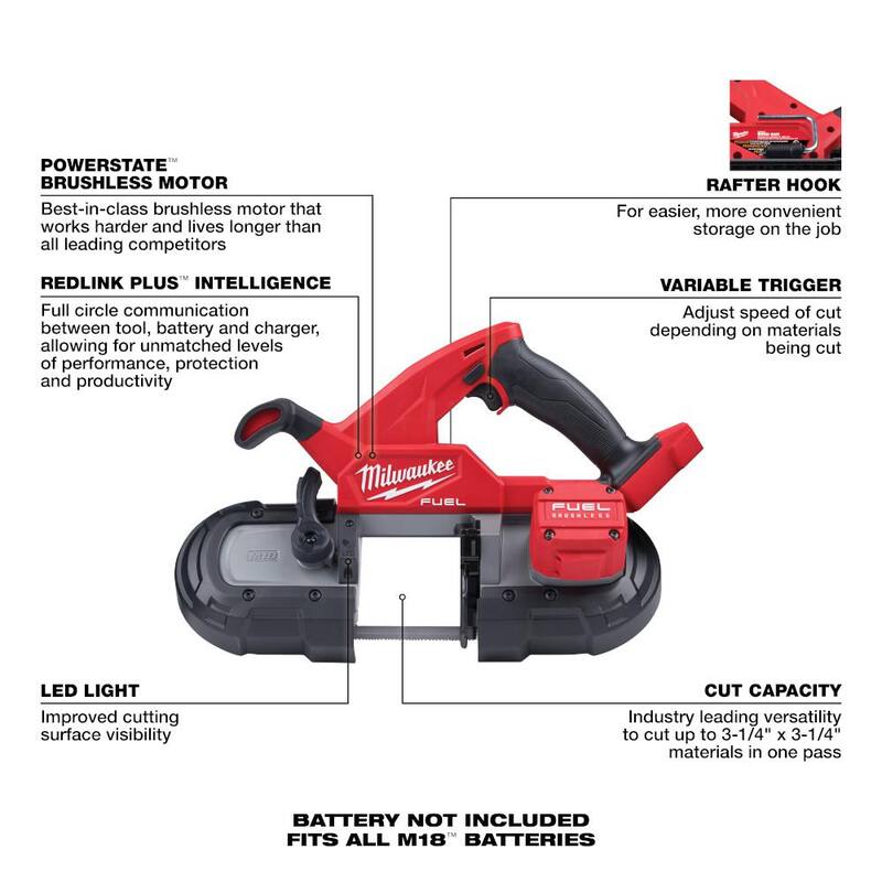 18V Lithium-Ion Brushless Cordless Compact Bandsaw X242748