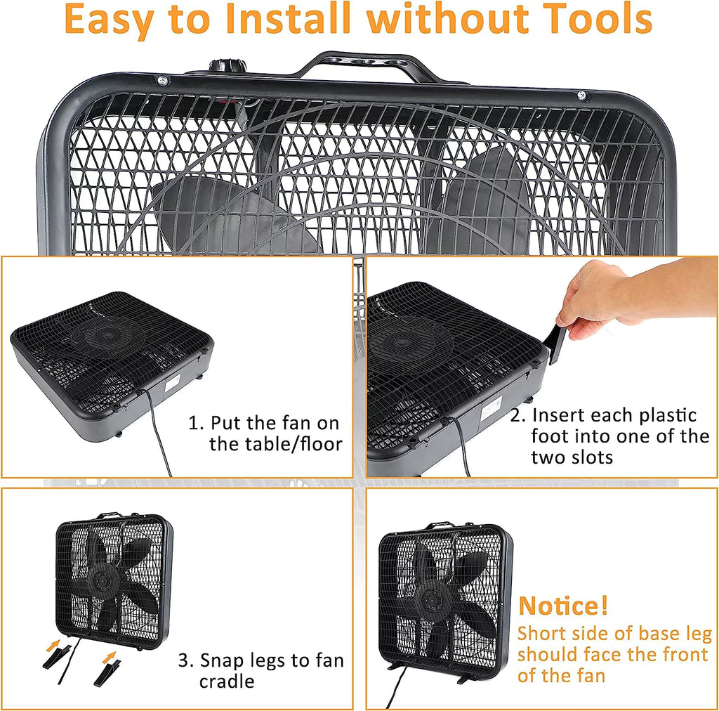 20" 3-Speed Black Box Fan G168