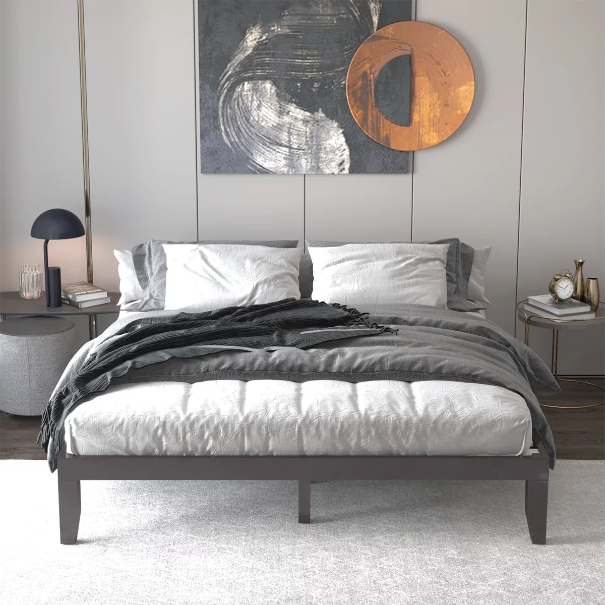 King Size 14'' Wooden Bed Frame H876