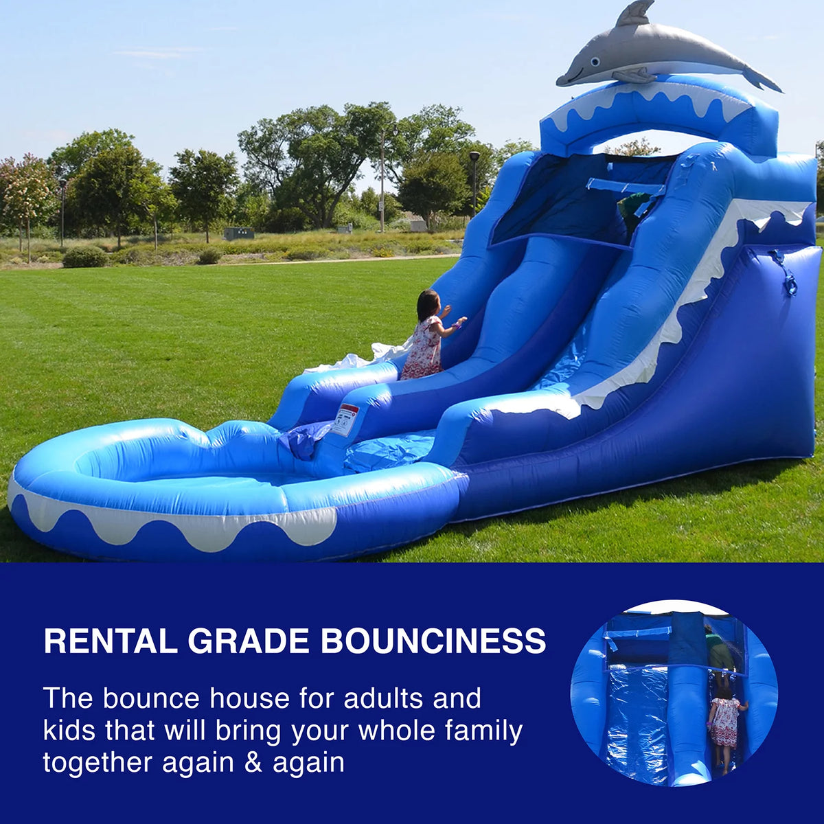 Dolphin Commercial Grade Water Slide with Pool E151992