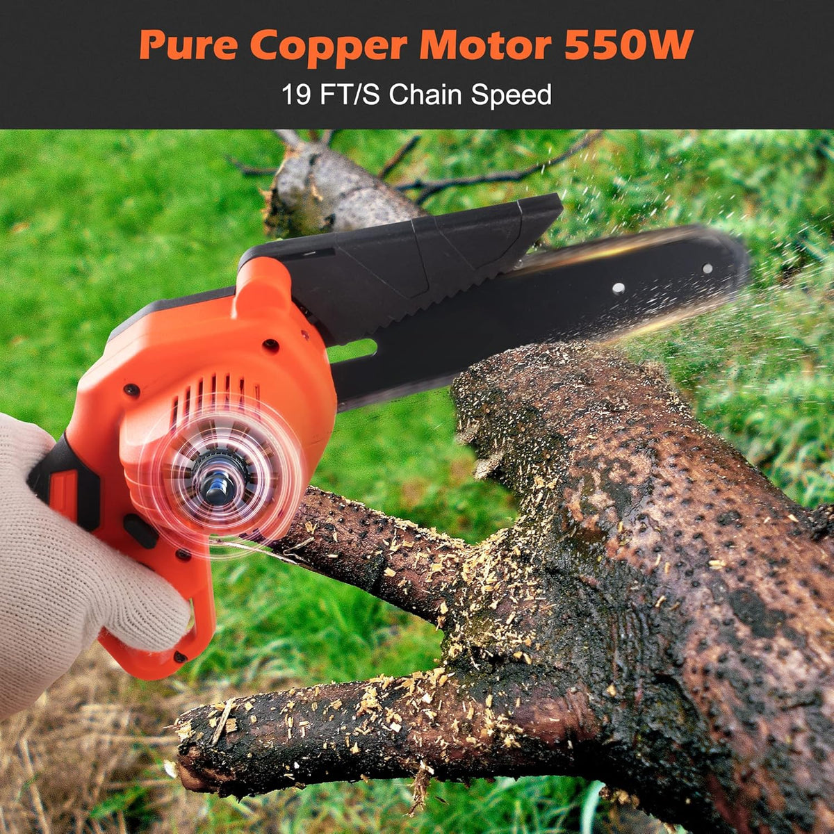 Mini Chainsaw 6 Inch Cordless with 2 Rechargeable Battery S357