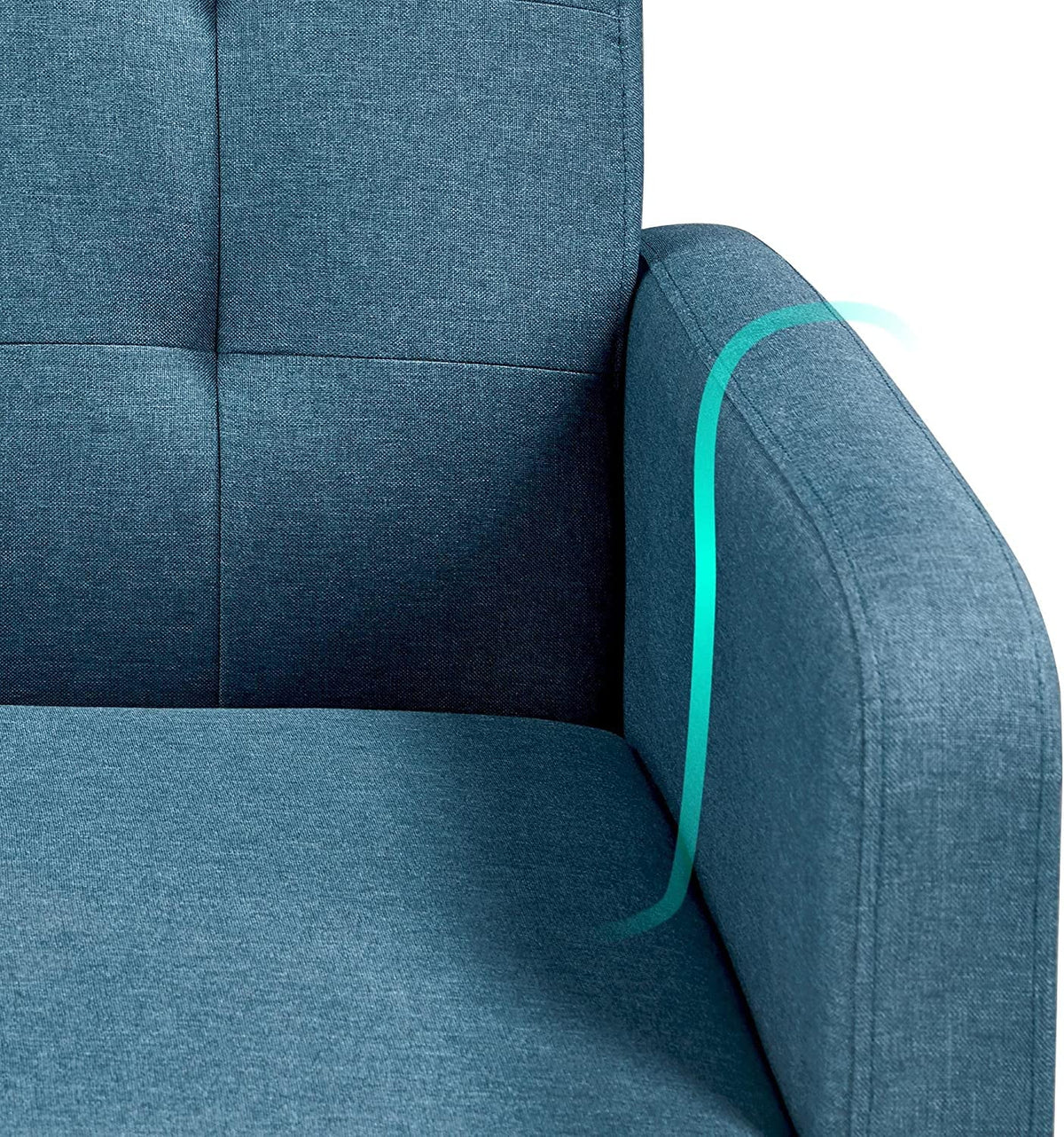 Mid-Century Accent Chair with Wood Legs, Navy Blue S38548