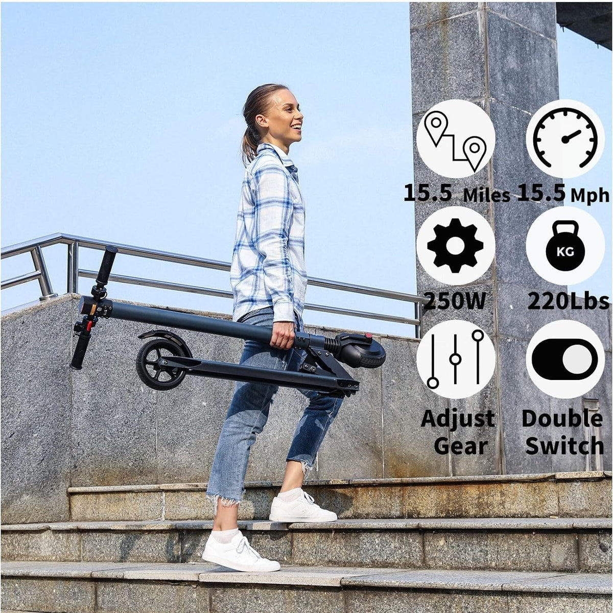 250W Lightweight Foldable Commuter Electric Scooter P123