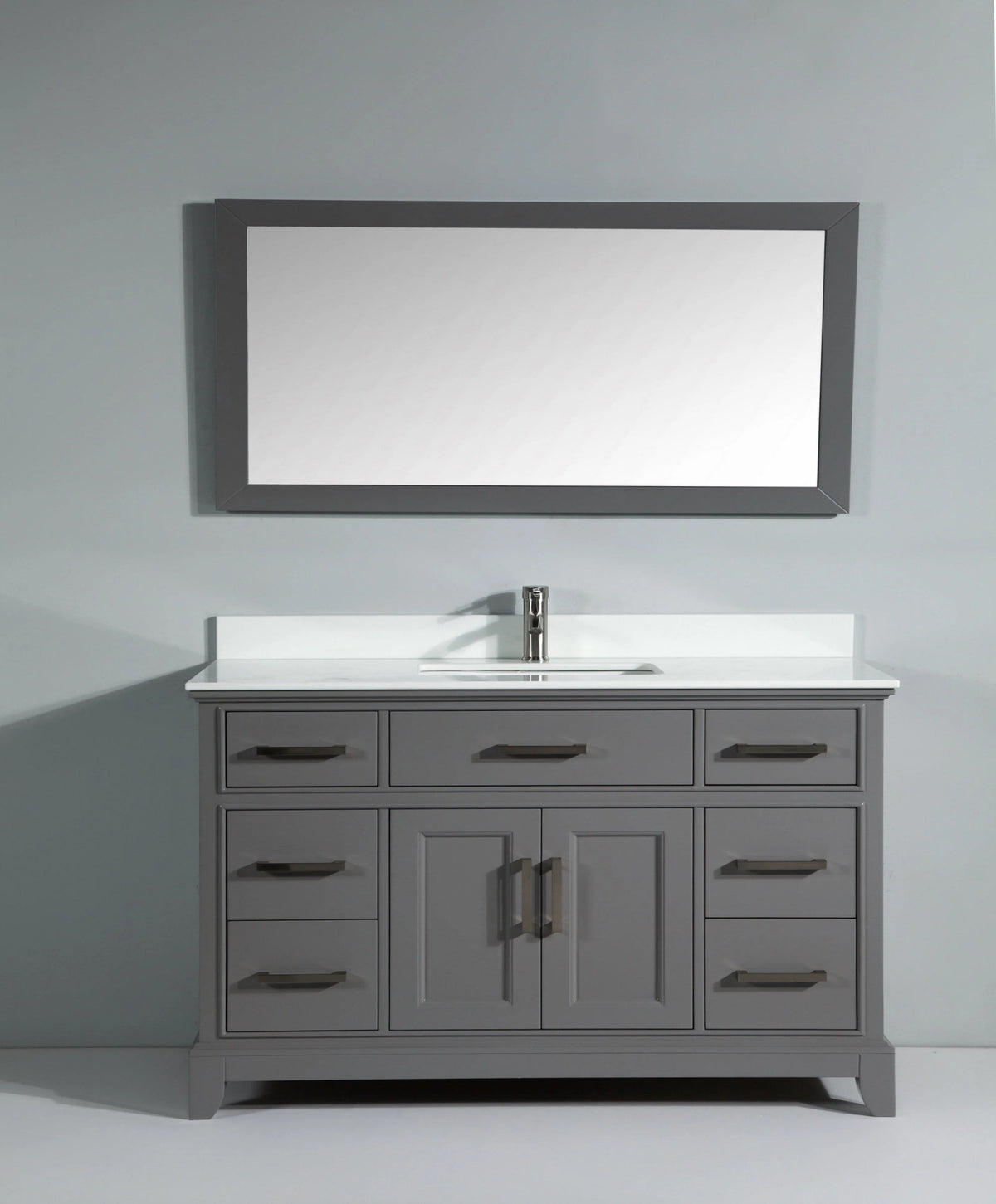 60 in. Gray Sink Vanity & Mirror E933