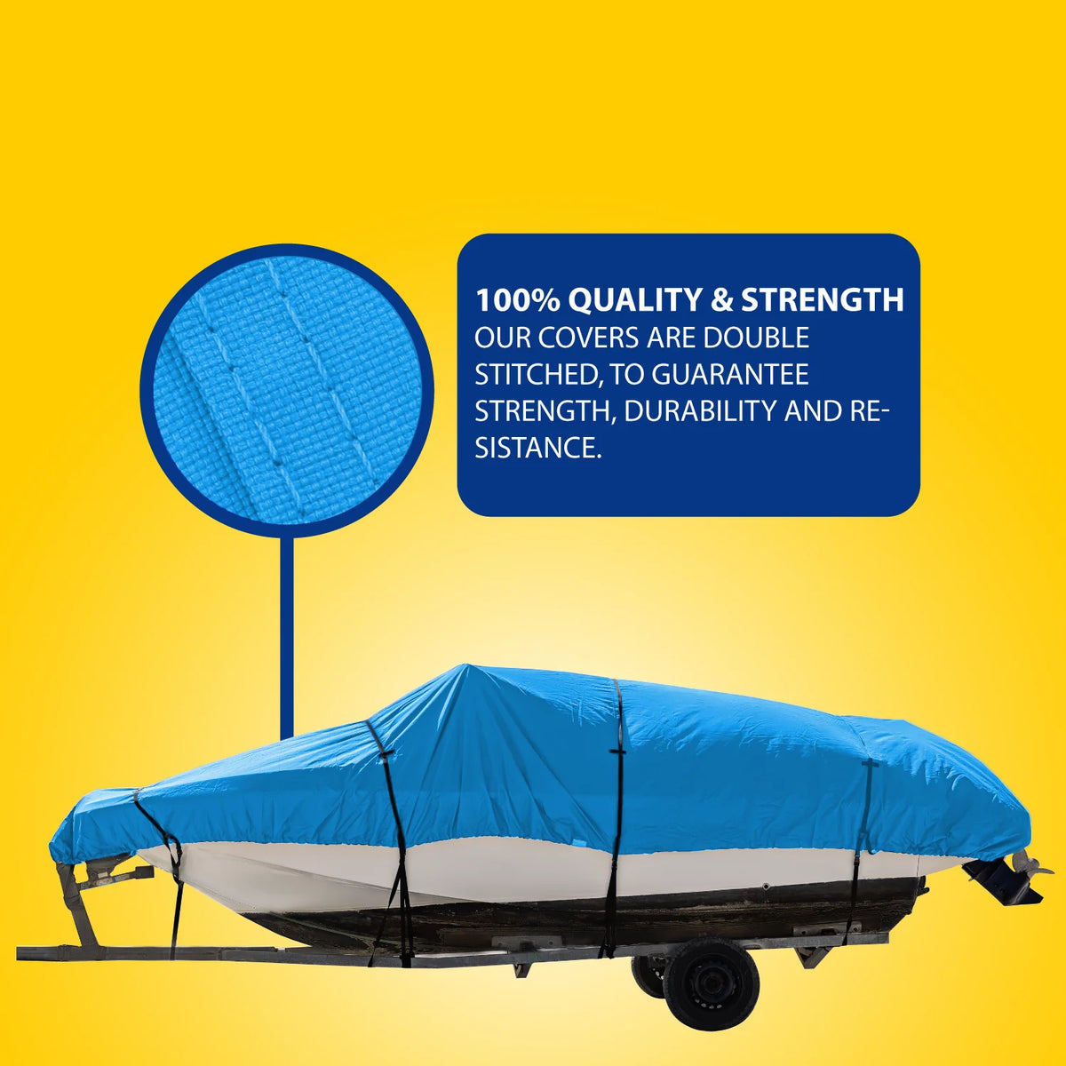 Waterproof Heavy Duty Trailerable Boat Cover with Storage Bag V105492