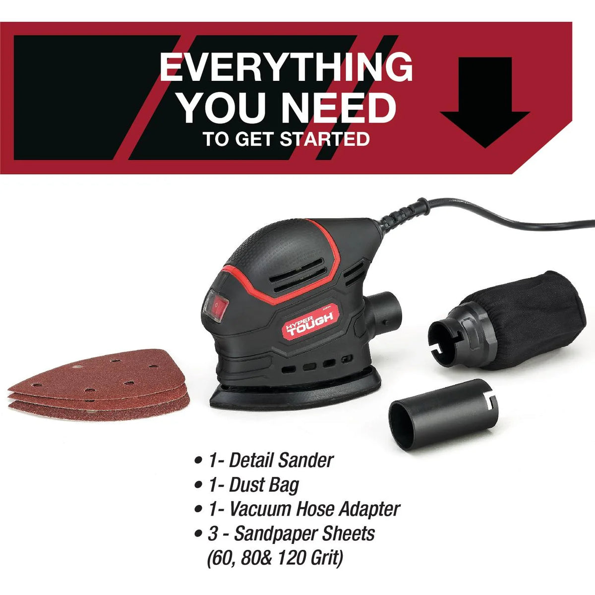 1.5 Amp Corded Detail Sander with Dust Bag X19302