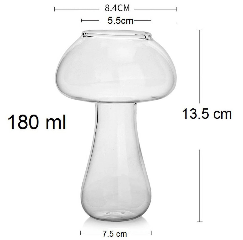 Mushroom Cocktail Mocktail Transparent Glass with Straw 300 ml Set of 2 S4654
