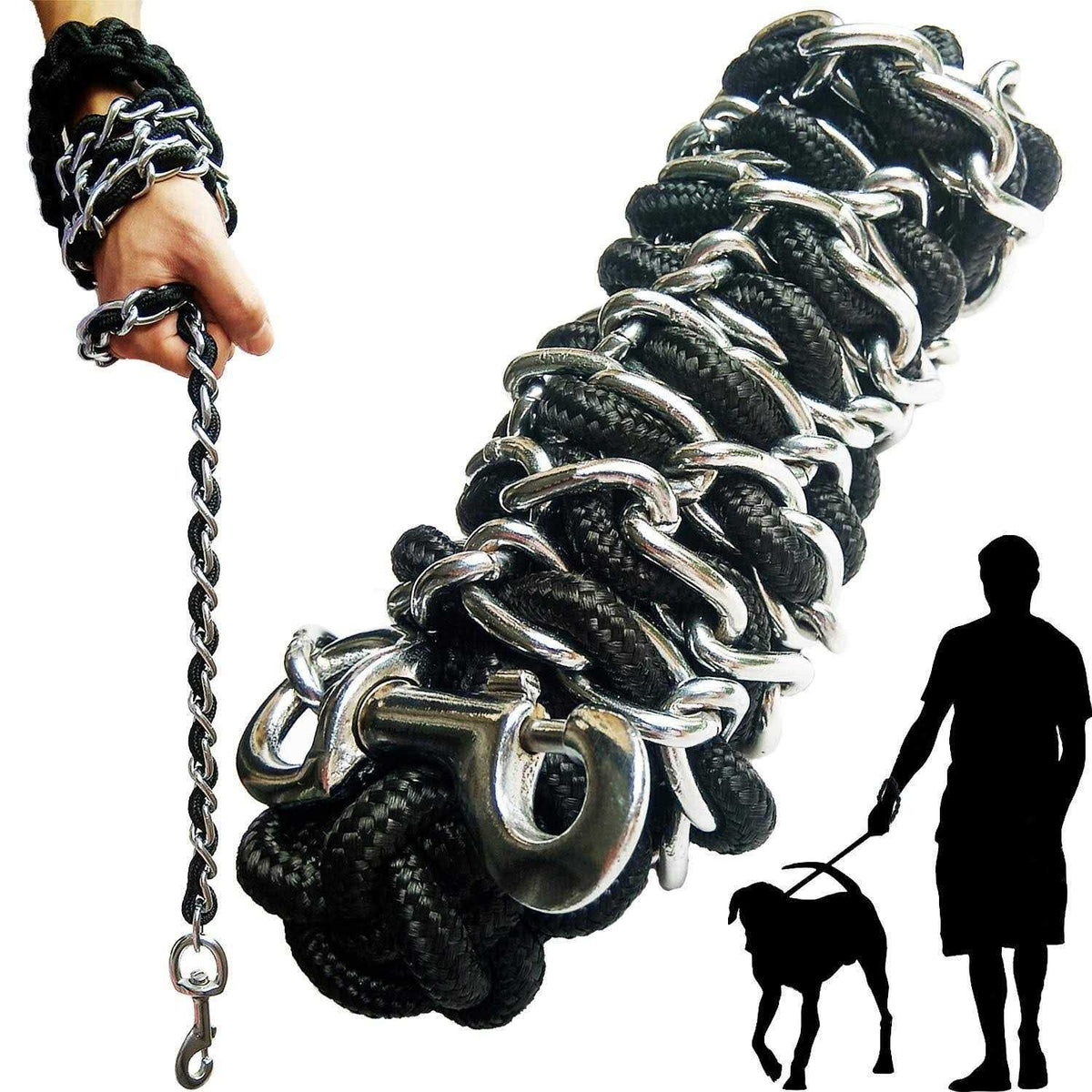 Heavy Duty Metal Dog Leash with Collar Y399