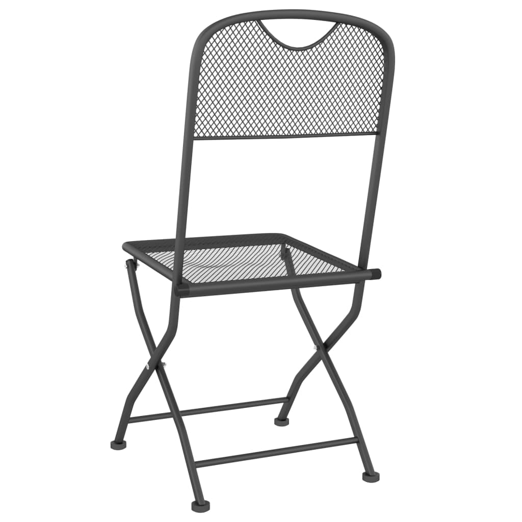 Folding Patio Chairs 4 pcs Metal Mesh Anthracite I315187
