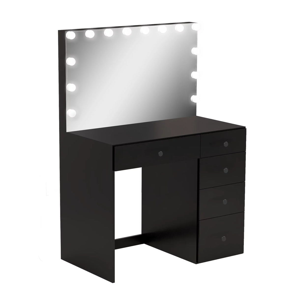 Black Makeup Vanity Table with 5 Drawers I28364