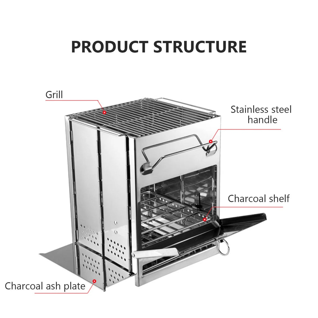 Stainless Steel Wood Stove Barbecue Grill O16135