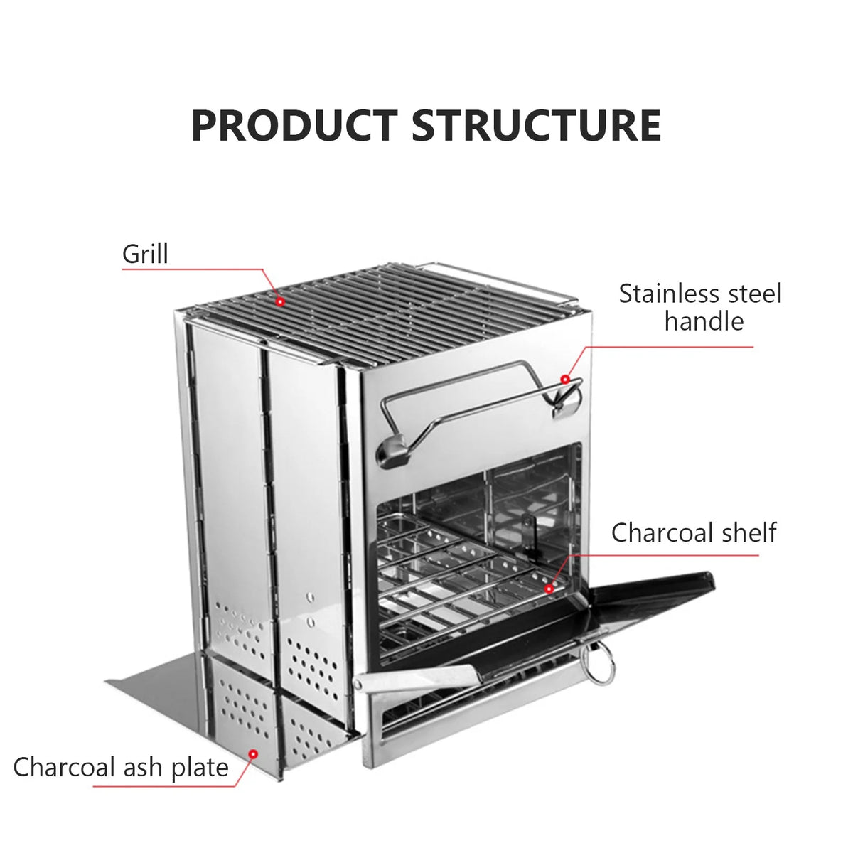 Stainless Steel Wood Stove Barbecue Grill O16135
