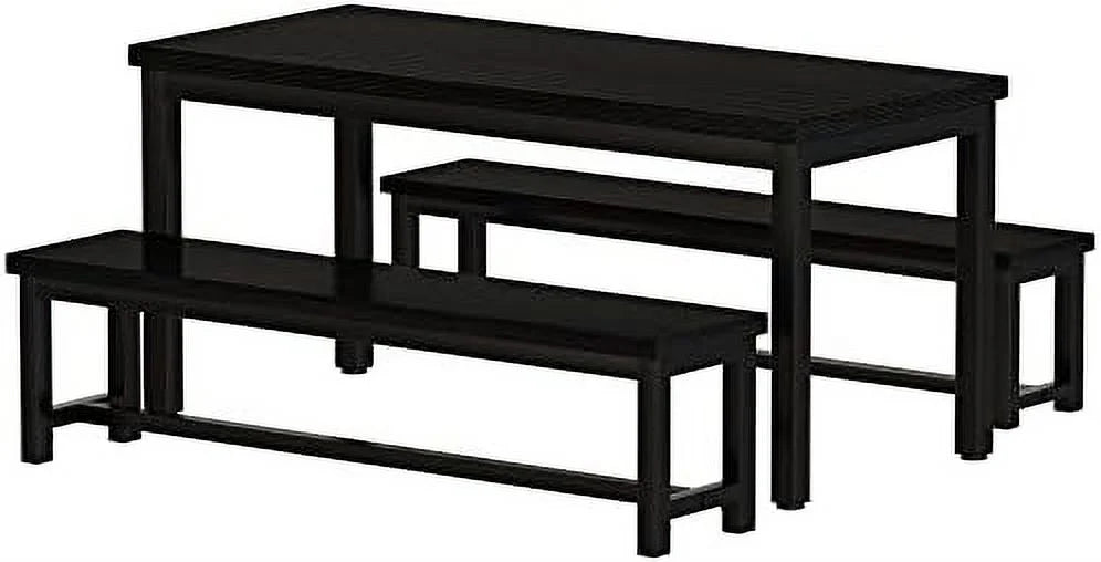Black 4 Person Space Saving Kitchen Table Set with Rack M45531