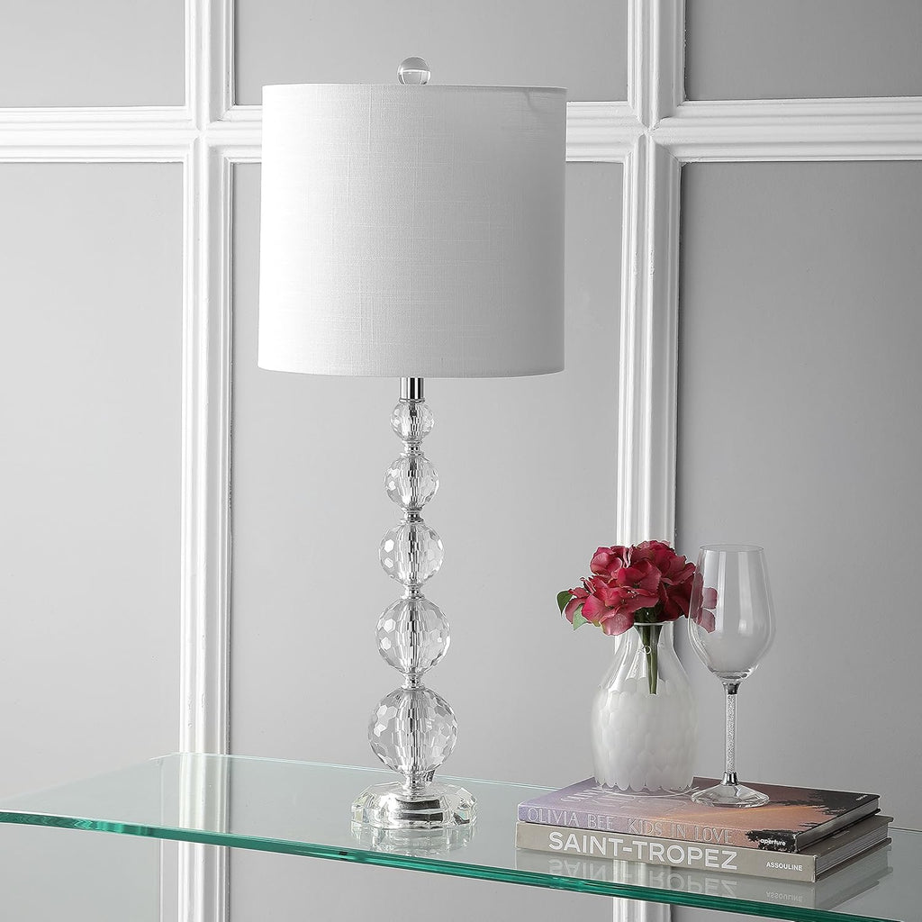 Crystal LED Table Lamp, Clear/Chrome, Set of 2 J112580
