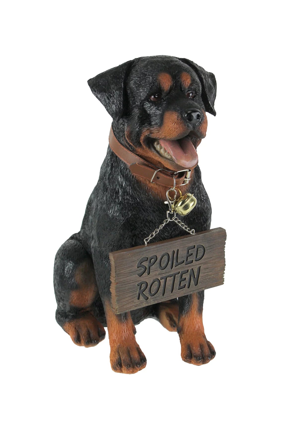 Rottweiler Indoor Outdoor Statue with Reversible Message Sign D880